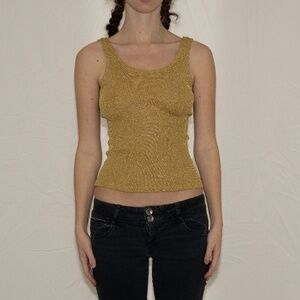 vintage gold tank top stretchy size medium jay jacobs